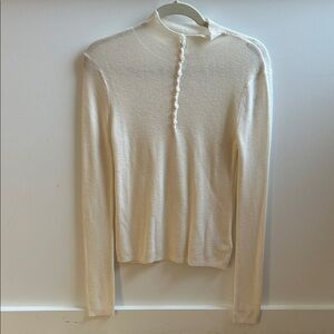 Favorite Daughter Women's Cream Long-Sleeve Button-Front Knit Top
